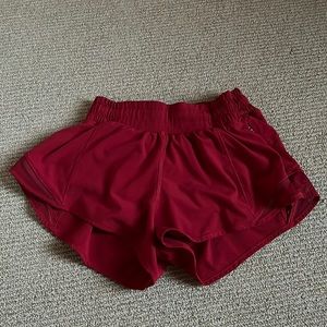 red lululemon shorts! lightly worn! size 2